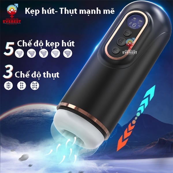  Máy sục cặc tự động 5 IN 1 Doris rung rên kẹp hút sưởi ấm 