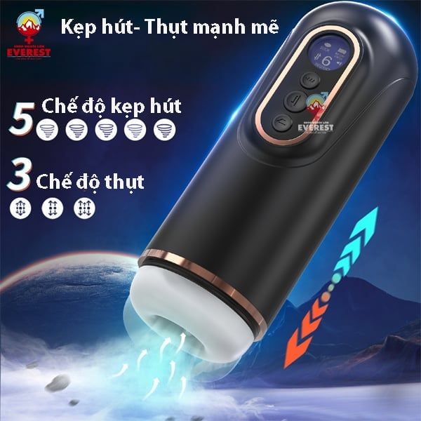  Máy sục cặc tự động 5 IN 1 Doris rung rên kẹp hút sưởi ấm 