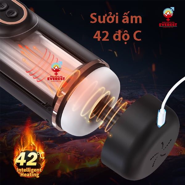  Máy sục cặc tự động 5 IN 1 Doris rung rên kẹp hút sưởi ấm 