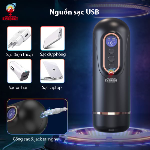  Máy sục cặc tự động 5 IN 1 Doris rung rên kẹp hút sưởi ấm 