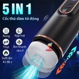  Máy sục cặc tự động 5 IN 1 Doris rung rên kẹp hút sưởi ấm 