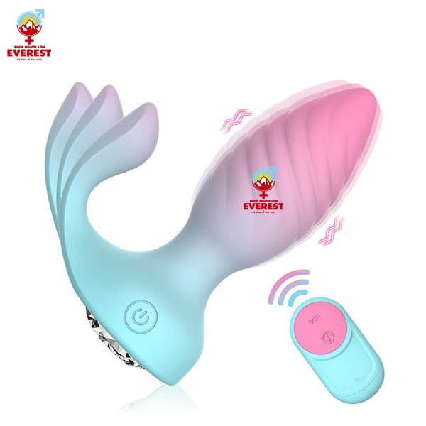  Phích cắm hậu môn 2 đầu đính đá điều khiển từ xa bằng remote 