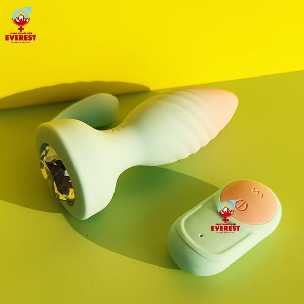  Phích cắm hậu môn 2 đầu đính đá điều khiển từ xa bằng remote 