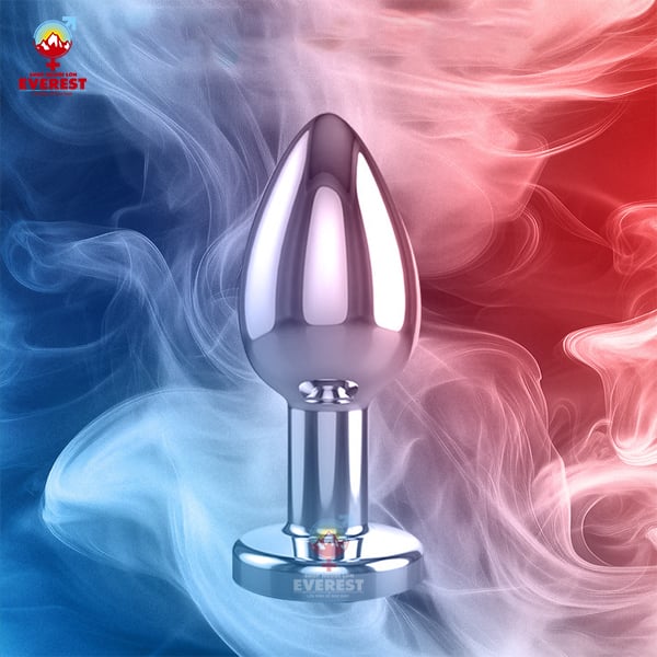 Phích cắm hậu môn inox đuôi tròn điều khiển từ xa bằng Remote 