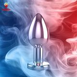  Phích cắm hậu môn inox đuôi tròn điều khiển từ xa bằng Remote 