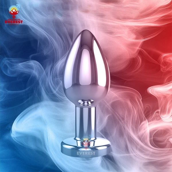 Phích cắm hậu môn inox đuôi tròn điều khiển từ xa bằng Remote 