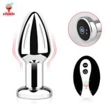  Phích cắm hậu môn inox đuôi tròn điều khiển từ xa bằng Remote 