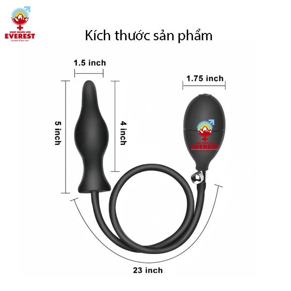  Phích cắm hậu môn bơm hơi 1 nấc giá rẻ kích thích điểm G 