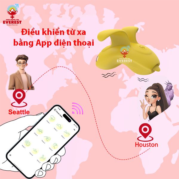  Trứng rung tình yêu đeo ngón tay rung 9 tần số điều khiển bằng app điện thoại 