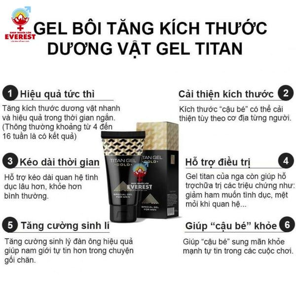  Titan Gel Gold- Gel bôi tăng kích thước dương vật hiệu quả 150ml 