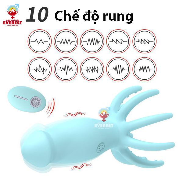 Trứng rung tình yêu kiểu dáng bạch tuộc điều khiển từ xa bằng remote 