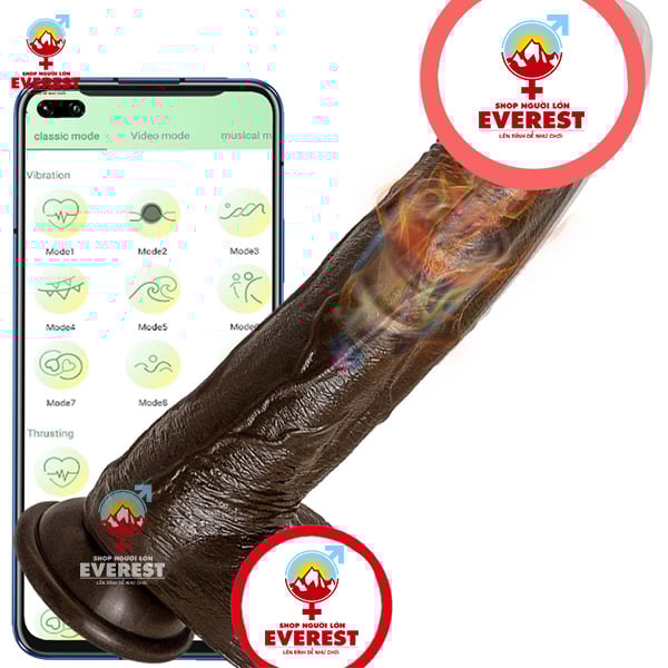  Dương vật giả châu phi da đen rung thụt điều khiển từ xa bằng App điện thoại 