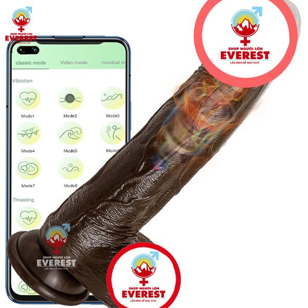  Dương vật giả châu phi da đen rung thụt điều khiển từ xa bằng App điện thoại 