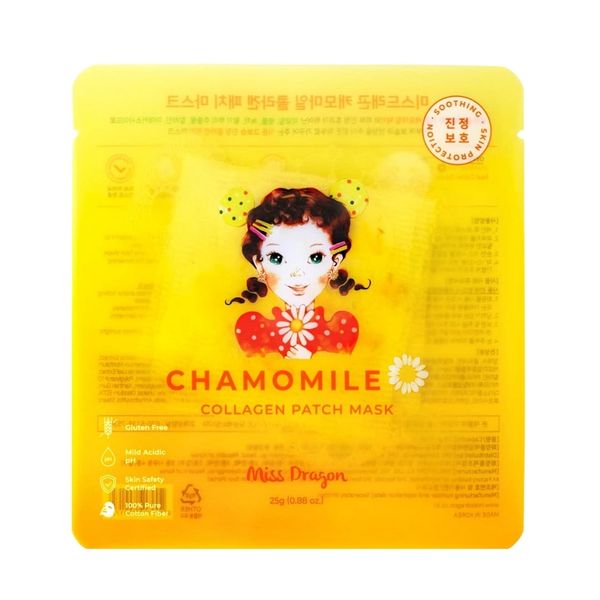 Mặt nạ Miss Dragon - Mặt nạ Collagen hoa cúc - Chăm sóc da mụn, da ửng đỏ, cung cấp collagen giúp da tươi tắn, đàn hồi tràn đầy sức sống (miếng 25 g)