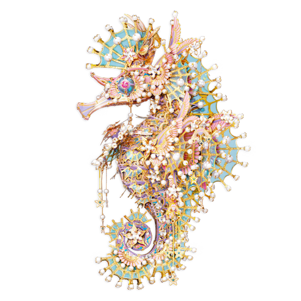  Mô Hình Kim Loại 3D Lắp Ráp Piececool Lan Long Hải Mã (263 mảnh, Luminwave Seahorse) P444-GP – MP1331 