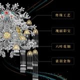  Mô Hình Kim Loại 3D Lắp Ráp Piececool Bảo Điền Kim Châu Phượng Quan Thời Nhà Đường (874 mảnh, Tang Dynasty Gem-Inlaid Phoenix Crown) P443-GN – MP1337 