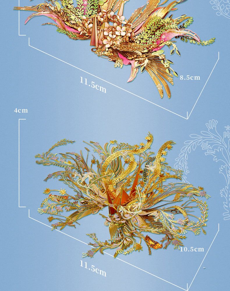  Mô Hình Kim Loại 3D Lắp Ráp Piececool Cẩm Nguyệt Vị Ương Lục Nguyệt Hạc (149 mảnh, June) P416-GP – MP1297 