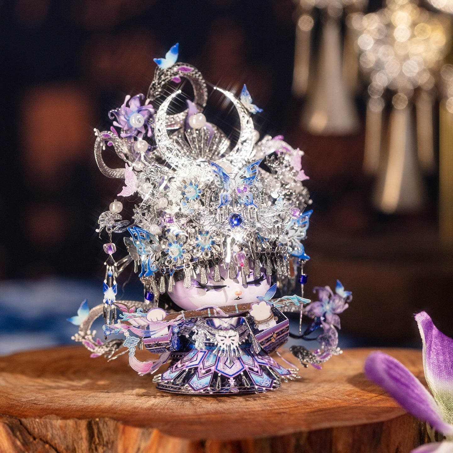  Mô Hình Kim Loại 3D Lắp Ráp MU Miêu Cương Linh Nhi (164 mảnh, Ethnic Cat) YM-N146-S – MP1346 