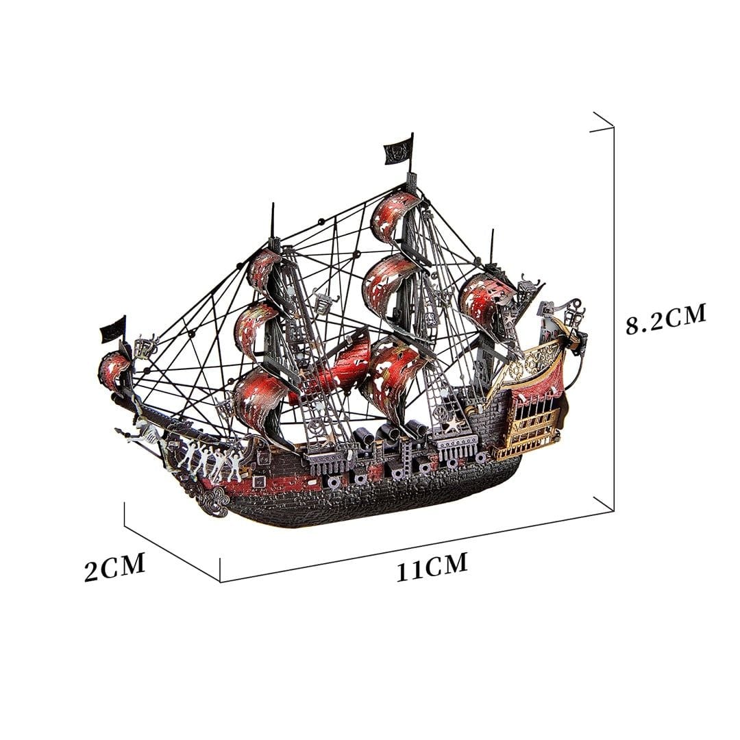  Mô Hình Kim Loại 3D Lắp Ráp Piececool Tàu Nữ Hoàng Anne Phục Hận (62 mảnh, The Queen Anne's Revenge, Hít Tủ Lạnh) B017-KG – MP1327 