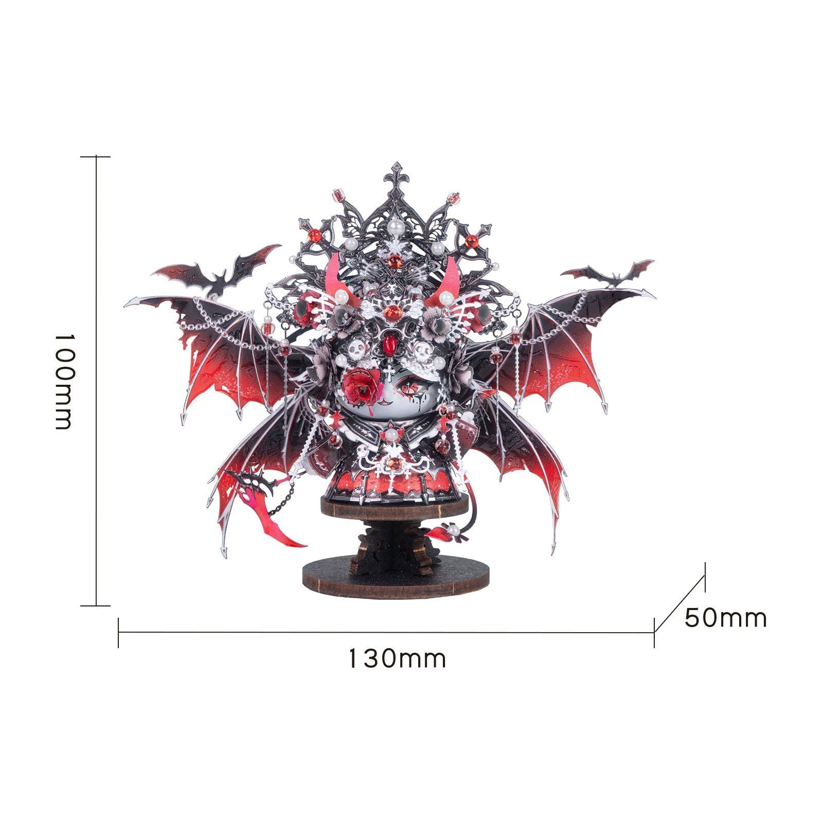  Mô Hình Kim Loại Lắp Ráp 3D MU Mèo Nữ Vương Bóng Đêm (93 mảnh, Đế Gỗ, Vampire Queen) YM-N146-Y – MP1313 