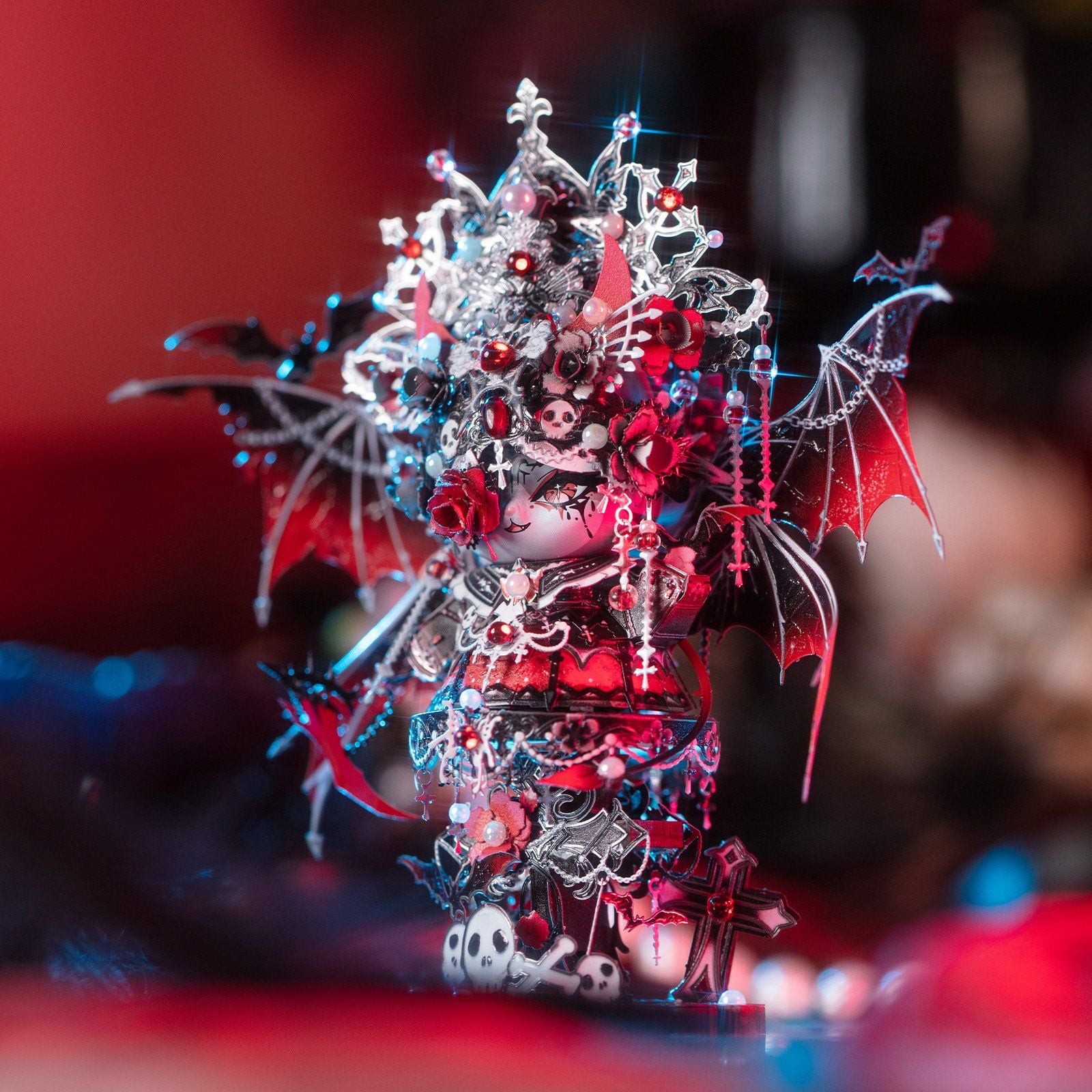  Mô Hình Kim Loại Lắp Ráp 3D MU Mèo Nữ Vương Bóng Đêm (93 mảnh, Đế Gỗ, Vampire Queen) YM-N146-Y – MP1313 