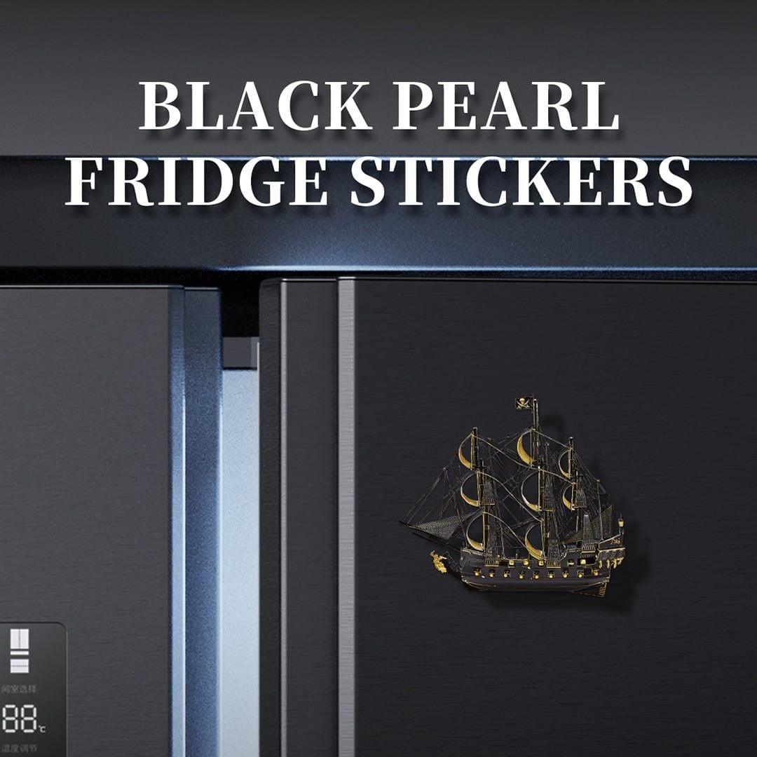  Mô Hình Kim Loại 3D Lắp Ráp Piececool Tàu Ngọc Trai Đen (77 mảnh, Black Pearl, Hít Tủ Lạnh) HB002-KG – MP1326 