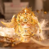  Mô Hình Kim Loại Lắp Ráp 3D MU Mèo Thiên Thần (85 mảnh, Đế Gỗ, Angel Kitty) YM-N146-X – MP1312 