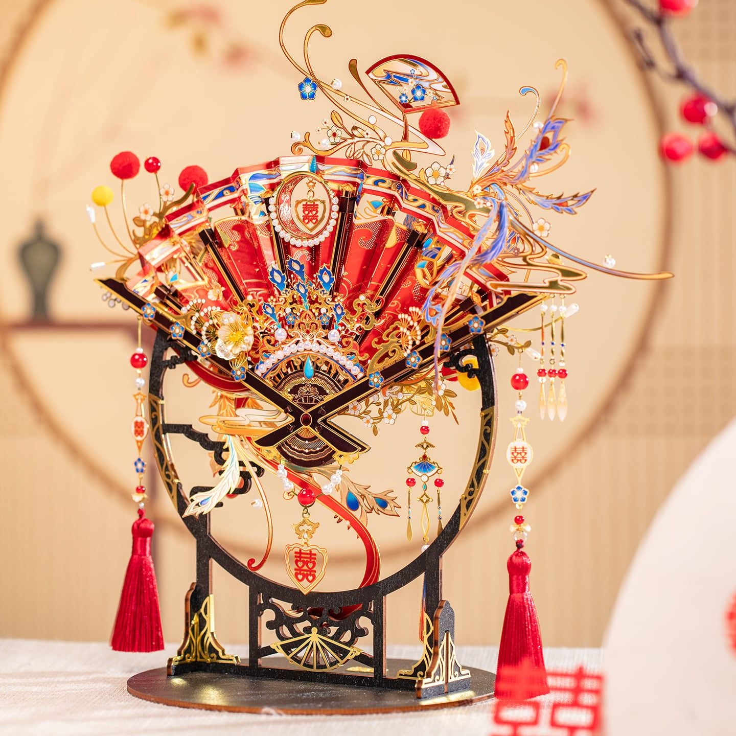  Mô Hình Kim Loại 3D Lắp Ráp MU Phượng Cầu Hoàng Hỉ Phiến (174 mảnh, Phoenix Xi Fan) YM-N166-A – MP1345 