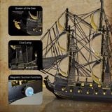  Mô Hình Kim Loại 3D Lắp Ráp Piececool Tàu Ngọc Trai Đen (77 mảnh, Black Pearl, Hít Tủ Lạnh) HB002-KG – MP1326 