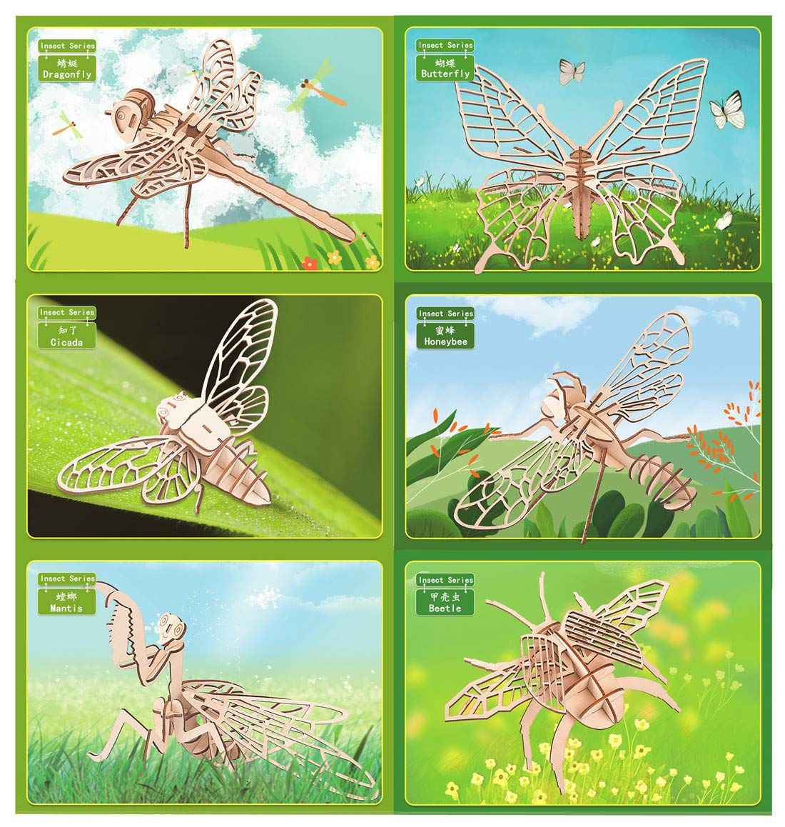  Đồ Chơi Lắp Ráp 3D Bằng Gỗ Hình Côn Trùng - WP267 
