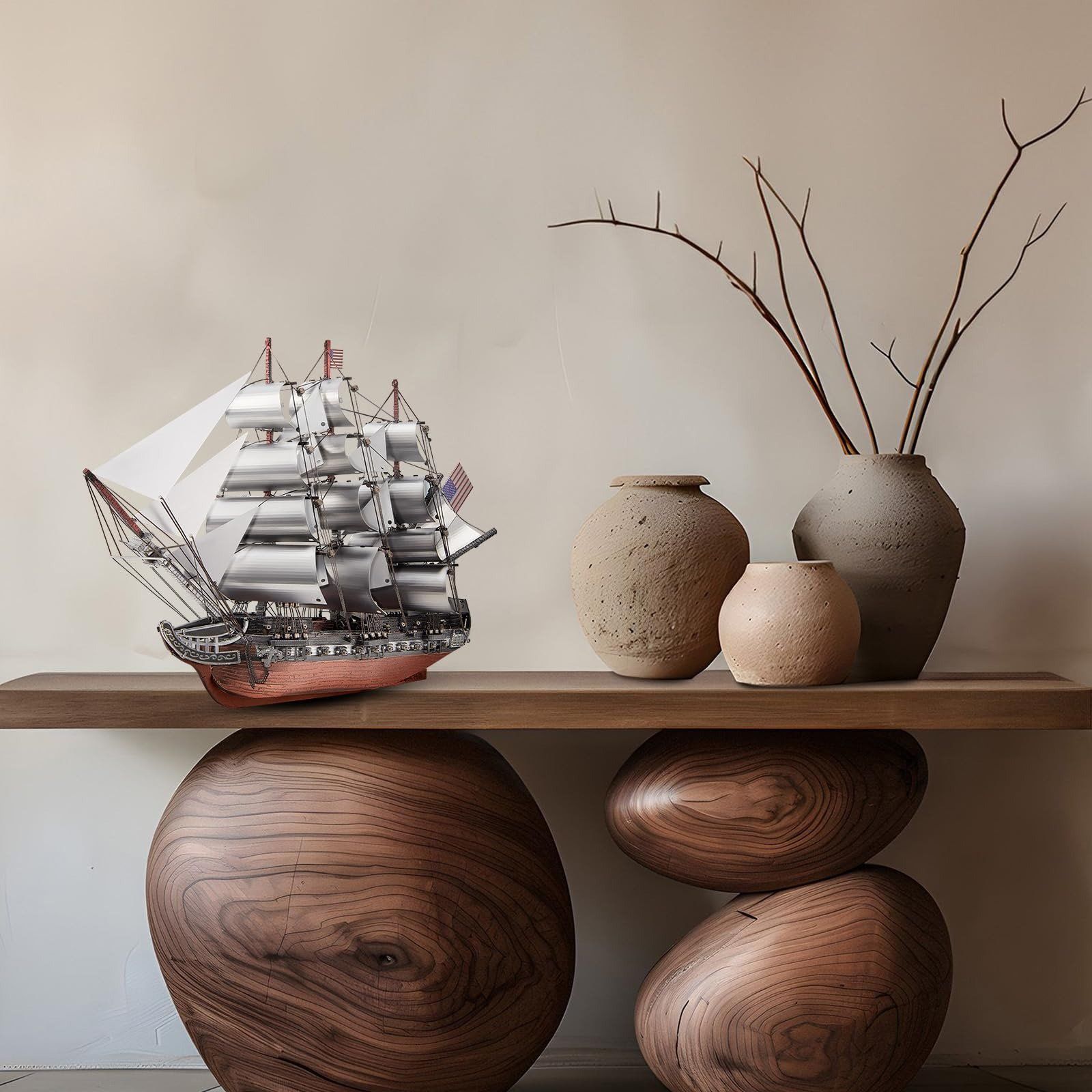  Mô Hình Kim Loại 3D Lắp Ráp Piececool Chiến Hạm Buồm USS Constitution IX-21 Hải Quân Hoa Kỳ (349 mảnh, Nhiều Màu) HP376-RS – MP1325 