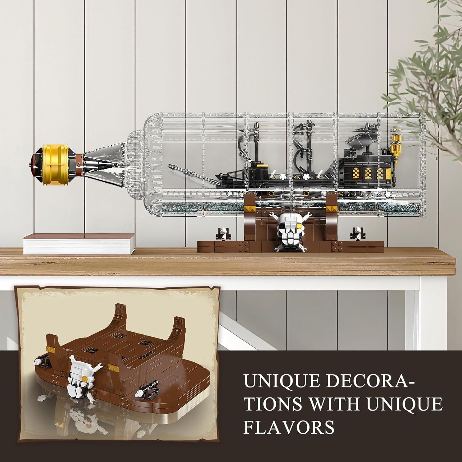  Mô Hình Nhựa 3D Lắp Ráp MOULD KING Tàu Ngọc Trai Đen Trong Chai 10065 (2206 mảnh, Pirate Ship in Bottle) - LG0192 