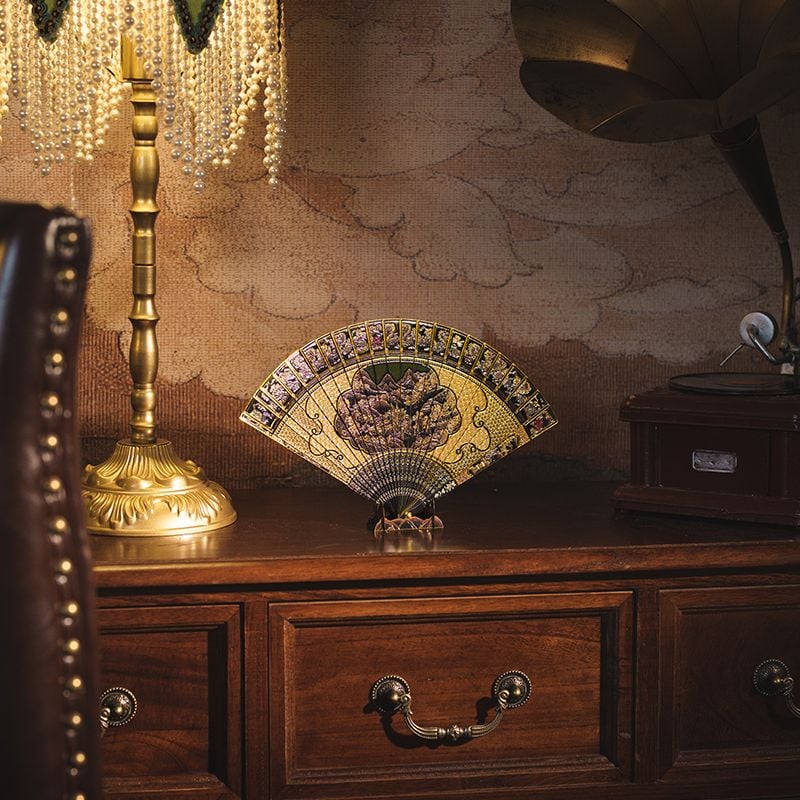  Mô Hình Kim Loại 3D Lắp Ráp Piececool Kim Hội Sơn Thủy Chiết Phiến (56 mảnh, Gold Painted Folding Fan) F002-GK – MP1300 