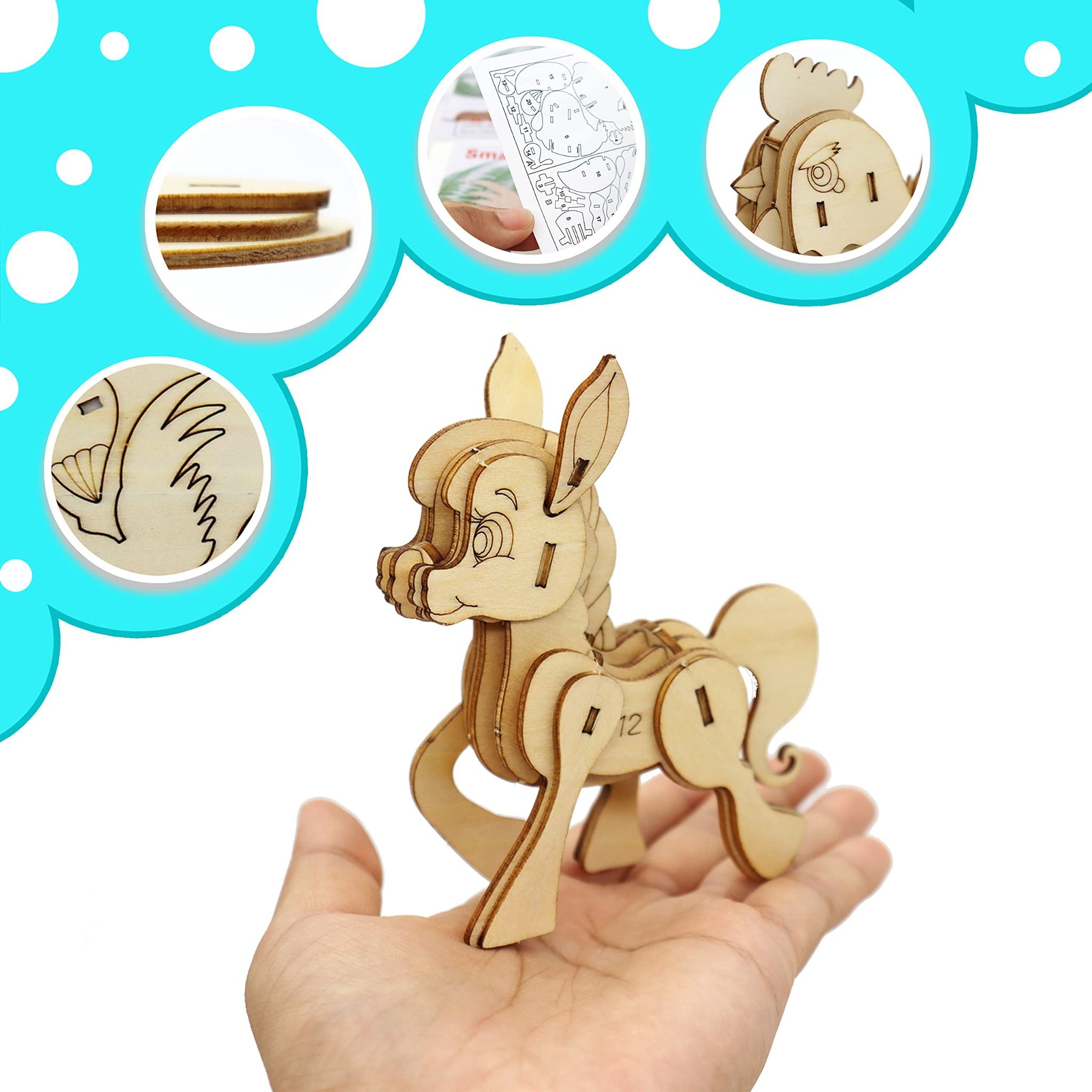  Đồ Chơi Mô Hình 3D Lắp Ráp Bằng Gỗ Hình Con Vật - WP268 