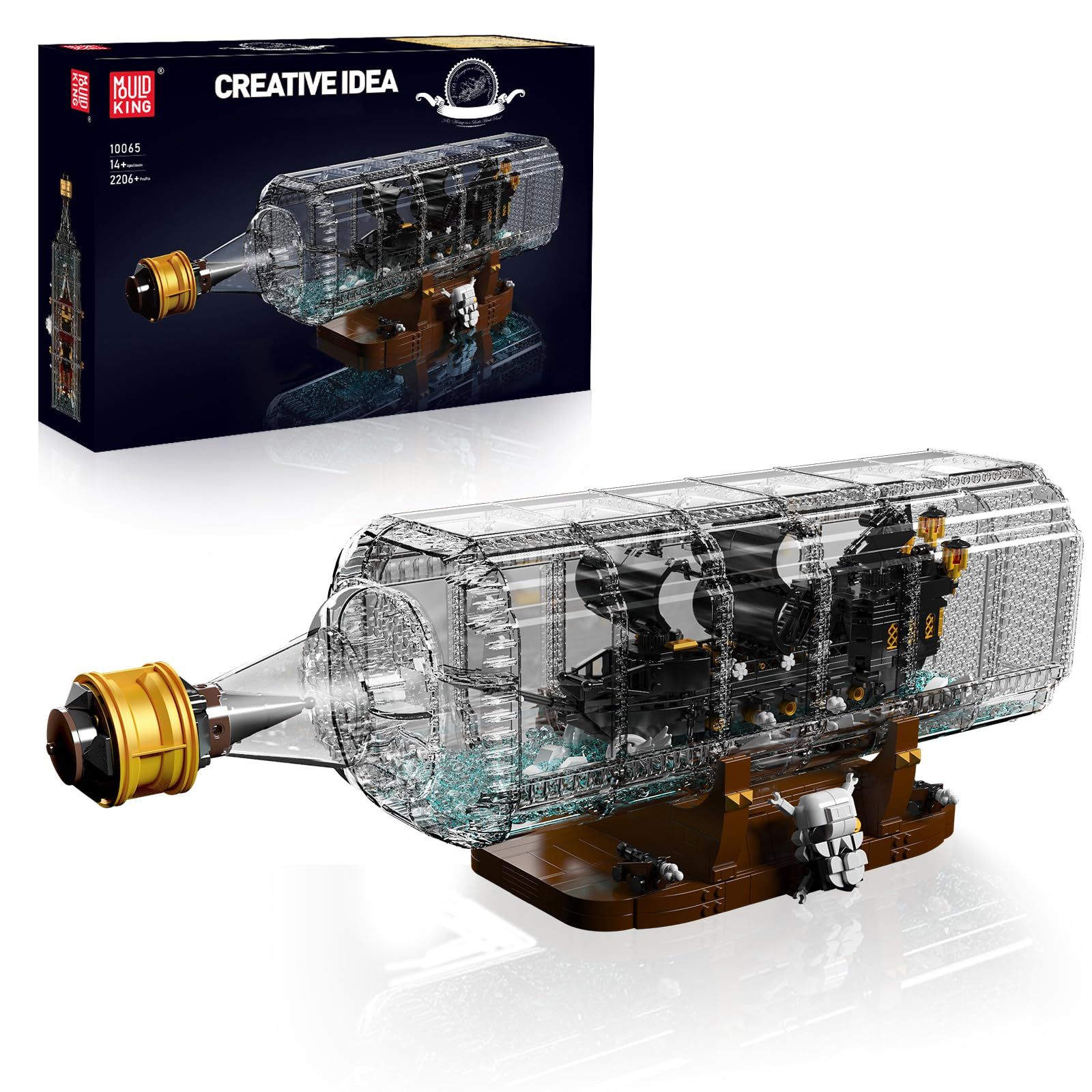  Mô Hình Nhựa 3D Lắp Ráp MOULD KING Tàu Ngọc Trai Đen Trong Chai 10065 (2206 mảnh, Pirate Ship in Bottle) - LG0192 