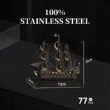  Mô Hình Kim Loại 3D Lắp Ráp Piececool Tàu Ngọc Trai Đen (77 mảnh, Black Pearl, Hít Tủ Lạnh) HB002-KG – MP1326 