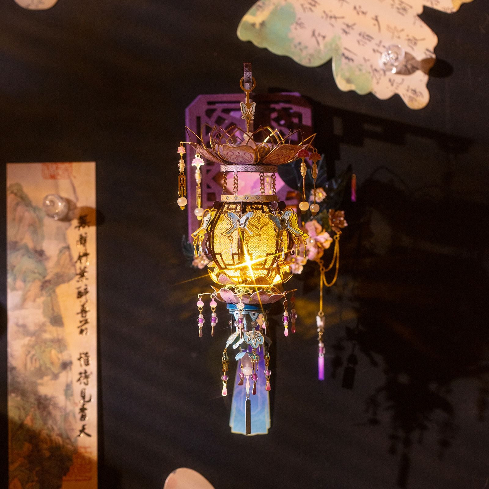  Mô Hình Kim Loại 3D Lắp Ráp MU Điệp Ảnh Hoa Đăng (158 mảnh, Butterfly Lantern) YM-N186-B – MP1311 