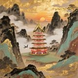  Mô Hình Kim Loại 3D Lắp Ráp Piececool Tháp Lôi Phong (103 mảnh, LeiFeng Pagoda, Hít Tủ Lạnh) B003-RG – MP1329 