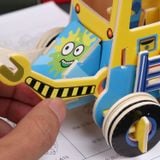  Đồ Chơi Xếp Hình 3D Bằng Gỗ Chủ Đề Xe Công Trình Và Máy Bay - Gỗ Ép Đã Sơn Màu Đẹp - WP269 