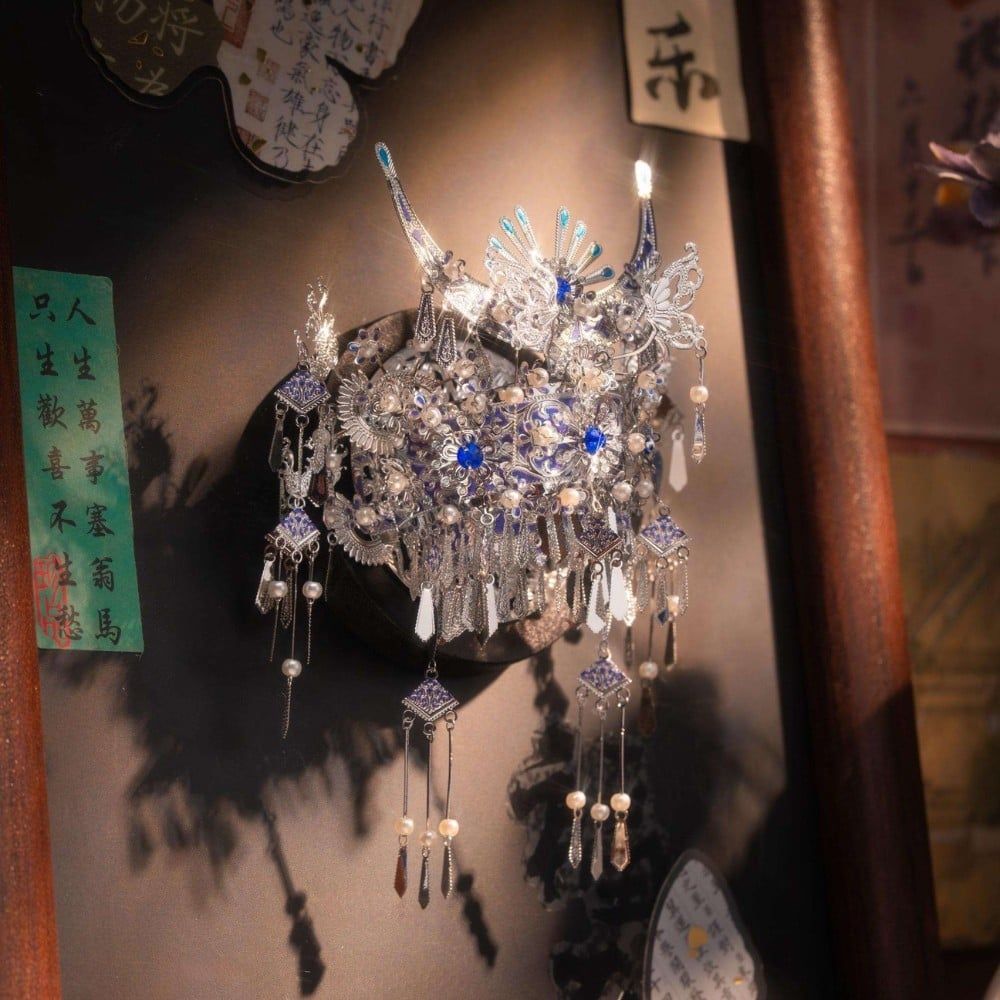  Mô Hình Kim Loại 3D Lắp Ráp Piececool Miêu Ngân Quan Sức (335 mảnh, Tiara-Miao Silversmithing Tiara, Hít Tủ Lạnh) B004-BS – MP1317 