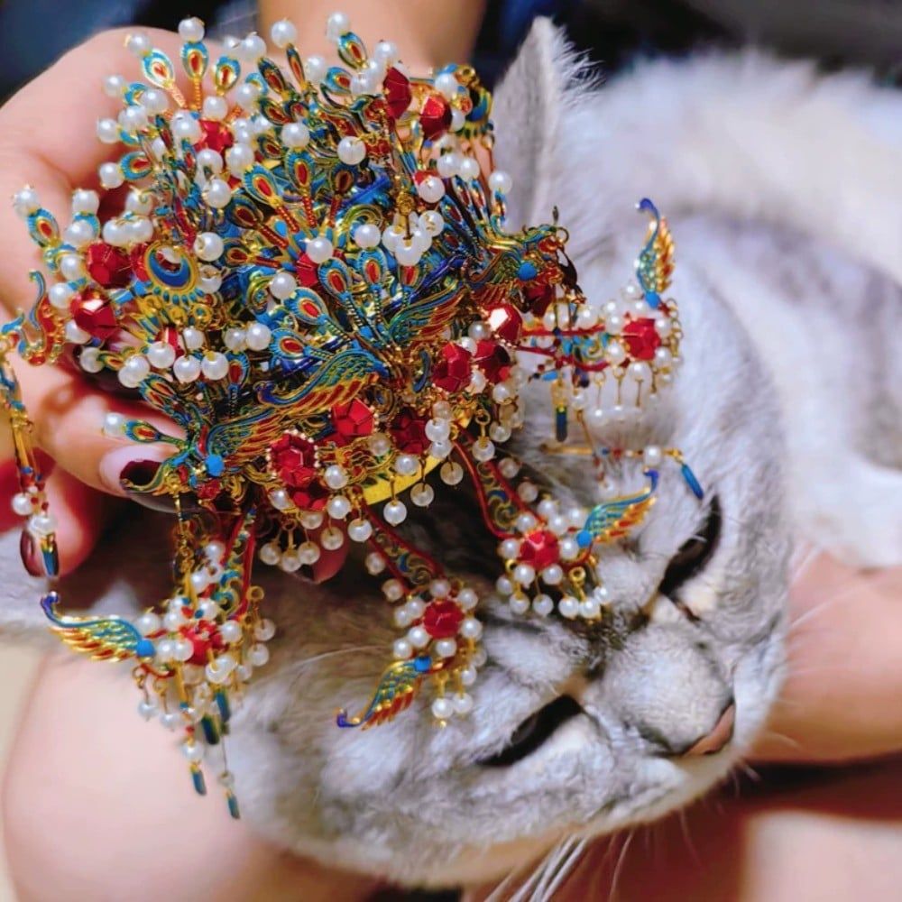  Mô Hình Kim Loại 3D Lắp Ráp Piececool Cửu Long Cửu Phượng Quan (183 mảnh, Nine Dragons and Nine Phoenix Crown, Hít Tủ Lạnh) B006-GB – MP1319 