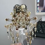  Mô Hình Kim Loại 3D Lắp Ráp Piececool Dao Hoa Thùy Châu Quan (223 mảnh, Yaohua Drooping Pearl Crown, Hít Tủ Lạnh) B007-GN – MP1320 