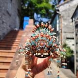  Mô Hình Kim Loại 3D Lắp Ráp Piececool Điểm Thúy Phượng Quan (206 mảnh, Kingfisher Phoenix, Hít Tủ Lạnh) B009-BG – MP1322 