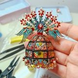  Mô Hình Kim Loại 3D Lắp Ráp Piececool Điểm Thúy Phượng Quan (206 mảnh, Kingfisher Phoenix, Hít Tủ Lạnh) B009-BG – MP1322 