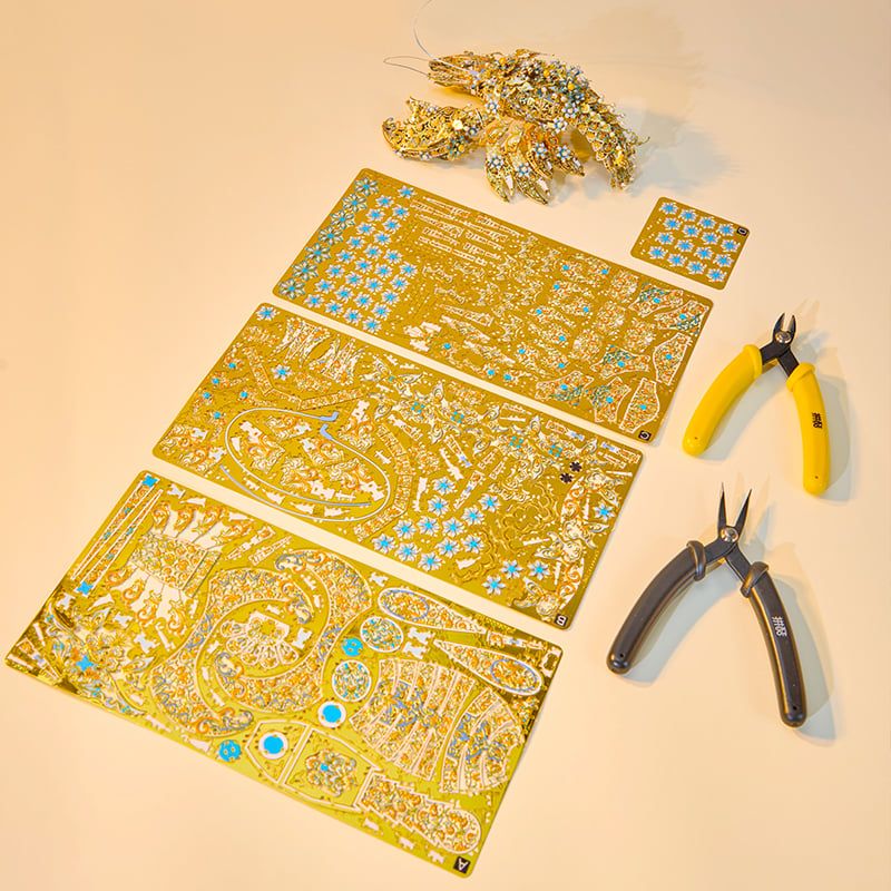  Mô Hình Kim Loại 3D Lắp Ráp Piececool Tôm Càng Hà Hữu Kiềm (283 mảnh, Fortune Lobster ) P393-YG – MP1296 