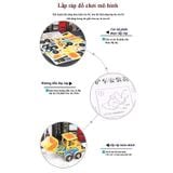  Đồ Chơi Xếp Hình 3D Bằng Gỗ Chủ Đề Xe Công Trình Và Máy Bay - Gỗ Ép Đã Sơn Màu Đẹp - WP269 