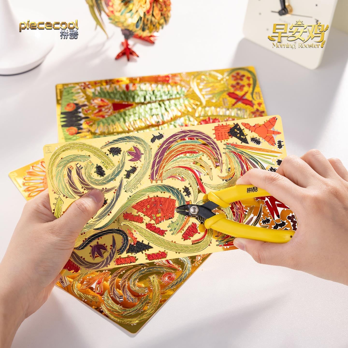  Mô Hình Kim Loại 3D Lắp Ráp Piececool Con Gà Trống (124 mảnh, Morning Rooster) P451-GR – MP1341 