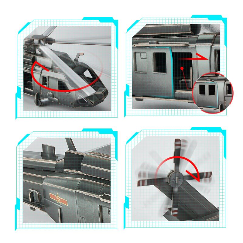  Mô Hình Giấy 3D Lắp Ráp CubicFun Trực Thăng Z-20 (98 mảnh, Helicopter Z-20) DS1037h - PP088 