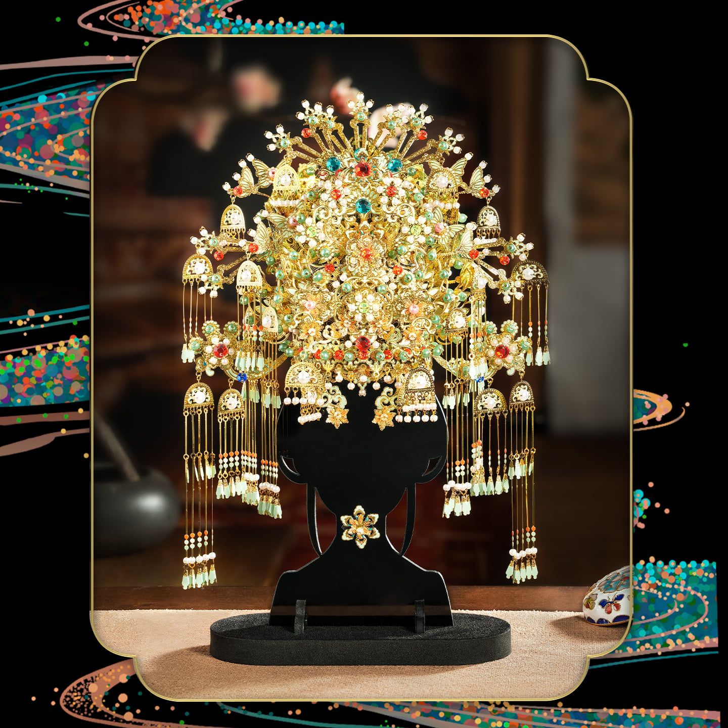  Mô Hình Kim Loại 3D Lắp Ráp Piececool Bảo Điền Kim Châu Phượng Quan Thời Nhà Đường (874 mảnh, Tang Dynasty Gem-Inlaid Phoenix Crown) P443-GN – MP1337 