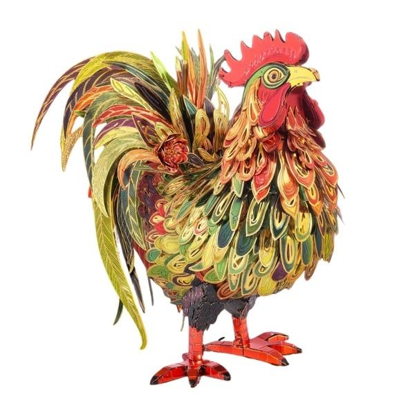  Mô Hình Kim Loại 3D Lắp Ráp Piececool Con Gà Trống (124 mảnh, Morning Rooster) P451-GR – MP1341 